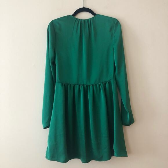 Ramy Brook Takos Tie Detail Green Satin Mini Dress - Picture 7 of 7